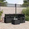 Image de vidaXL 5-delige Loungeset met kussens poly rattan zwart3252452