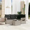Image de Salon de jardin modulable Vidaxl resine tressee gris 5 pieces 62 x 55 x 69
