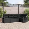 Image de 5 personnes Vidaxl 5 pieces resine tressee salon de jardin modulable x 62 x 69 noir