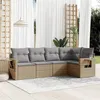 Image de vidaXL Salon de Jardin avec Coussins 5 pcs, Canapés de Terrasse, Ensemble de Meubles de Patio, Mobilier d'Extérieur, Beige 3252466