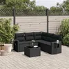 Image de vidaXL Salon de Jardin avec Coussins 6 pcs, Canapés de Terrasse, Ensemble de Meubles de Patio, Mobilier d'Extérieur, Noir 3252492