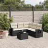 Image de vidaXL Salon de Jardin avec Coussins 6 pcs, Canapés de Terrasse, Ensemble de Meubles de Patio, Mobilier d'Extérieur, Noir 3252493