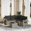Image de vidaXL Salon de Jardin avec Coussins 6 pcs, Canapés de Terrasse, Ensemble de Meubles de Patio, Mobilier d'Extérieur, Gris 3252499