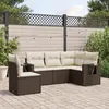 Image de vidaXL Salon de Jardin avec Coussins 5 pcs, Canapés de Terrasse, Ensemble de Meubles de Patio, Mobilier d'Extérieur, Marron 3252510