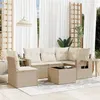 Image de vidaXL Salon de Jardin avec Coussins 6 pcs, Canapés de Terrasse, Ensemble de Meubles de Patio, Mobilier d'Extérieur, Beige 3252515