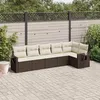 Image de Salon de jardin modulable Vidaxl resine tressee marron 6 pieces x 62 x 69 6 personnes