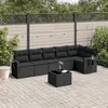 Image de vidaXL Salon de Jardin avec Coussins 7 pcs, Canapés de Terrasse, Ensemble de Meubles de Patio, Mobilier d'Extérieur, Noir 3252532