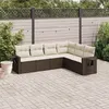 Image de Salon de jardin modulable Vidaxl resine tressee marron 6 pieces 62 x 55 x 69 6 personnes