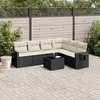 Image de vidaXL Salon de Jardin avec Coussins 7 pcs, Canapés de Terrasse, Ensemble de Meubles de Patio, Mobilier d'Extérieur, Noir 3252553