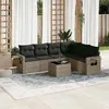 Image de vidaXL Salon de Jardin avec Coussins 7 pcs, Canapés de Terrasse, Ensemble de Meubles de Patio, Mobilier d'Extérieur, Gris 3252557