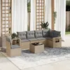 Image de Salon de jardin modulable Vidaxl rotin beige 7 pieces x 62 x 69