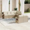 Image de Salon de jardin modulable Vidaxl resine tressee beige 7 pieces x 62 x 69 7 personnes