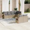 Image de vidaXL Salon de Jardin avec Coussins 7 pcs, Canapés de Terrasse, Ensemble de Meubles de Patio, Mobilier d'Extérieur, Beige 3252746