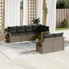 Image de Salon de jardin modulable Vidaxl resine tressee gris 7 pieces x 62 x 69 7 personnes