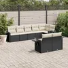Image de vidaXL Salon de Jardin avec Coussins 8 pcs, Canapés de Terrasse, Ensemble de Meubles de Patio, Mobilier d'Extérieur, Noir 3252753