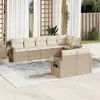Image de 8 personnes Vidaxl salon de jardin modulable 8 pieces beige 62 x 55 x 69 resine tressee