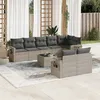 Image de vidaXL 9-delige Loungeset met kussens poly rattan lichtgrijs3252769