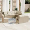 Image de Salon de jardin modulable Vidaxl rotin beige 8 pieces x 62 x 69 8 personnes
