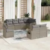 Image de Salon de jardin modulable Vidaxl resine tressee gris 8 pieces x 62 x 69 8 personnes