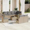Image de Salon de jardin modulable VIDAXL resine tressee beige 9 pieces x 62 x 69