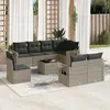 Image de vidaXL Salon de Jardin avec Coussins 9 pcs, Canapés de Terrasse, Ensemble de Meubles de Patio, Mobilier d'Extérieur, Gris 3252787