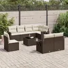 Image de Salon de jardin modulable - Pack de 9 pièces - Marron résine tressée 8 personnes 55x62x69 cm