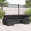 Image de vidaXL Salon de Jardin avec Coussins 6 pcs, Canapés de Terrasse, Ensemble de Meubles de Patio, Mobilier d'Extérieur, Noir 3252792