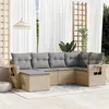 Image de vidaXL Salon de Jardin avec Coussins 6 pcs, Canapés de Terrasse, Ensemble de Meubles de Patio, Mobilier d'Extérieur, Beige 3252796