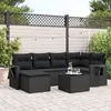 Image de vidaXL Salon de Jardin avec Coussins 7 pcs, Canapés de Terrasse, Ensemble de Meubles de Patio, Mobilier d'Extérieur, Noir 3252802