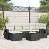 Image de Salon de jardin modulable Vidaxl noir 7 pieces resine tressee 62 x 55 x 69 cm 6 personnes