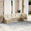 Image de Salon de jardin modulable Vidaxl rotin beige 7 pieces x 62 x 69 7 personnes