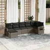 Image de vidaXL Salon de Jardin avec Coussins 7 pcs, Canapés de Terrasse, Ensemble de Meubles de Patio, Mobilier d'Extérieur, Gris 3252817