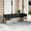 Image de vidaXL Salon de Jardin avec Coussins 7 pcs, Canapés de Terrasse, Ensemble de Meubles de Patio, Mobilier d'Extérieur, Gris 3252819