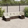 Image de Salon de jardin modulable Vidaxl resine tressee marron 7 pieces x 62 x 69 7 personnes