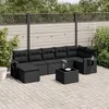 Image de vidaXL 8-delige Loungeset met kussens poly rattan zwart3252822