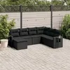 Image de vidaXL 7-delige Loungeset met kussens poly rattan zwart3252832