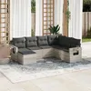 Image de vidaXL Salon de Jardin avec Coussins 7 pcs, Canapés de Terrasse, Ensemble de Meubles de Patio, Mobilier d'Extérieur, Gris 3252839