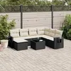 Image de Salon de jardin modulable vidaxl rotin 8 pieces noir 62 x 55 x 69 cm 7 personnes