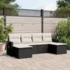 Image de vidaXL Salon de Jardin avec Coussins 6 pcs, Canapés de Terrasse, Ensemble de Meubles de Patio, Mobilier d'Extérieur, Noir 3252853