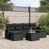 Image de vidaXL Salon de Jardin avec Coussins 7 pcs, Canapés de Terrasse, Ensemble de Meubles de Patio, Mobilier d'Extérieur, Noir 3252862