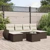 Image de Salon de jardin modulable Vidaxl resine tressee marron 7 pieces 62 x 55 x 69 6 personnes