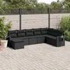 Image de vidaXL 8-delige Loungeset met kussens poly rattan zwart3252892