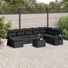 Image de Salon de jardin Vidaxl rotin noir 9 pieces x 62 x 69 8 personnes