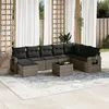 Image de Salon de jardin modulable VIDAXL rotin gris 9 pieces x 62 x 69 8 personnes