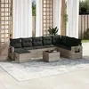Image de vidaXL Salon de Jardin avec Coussins 9 pcs, Canapés de Terrasse, Ensemble de Meubles de Patio, Mobilier d'Extérieur, Gris 3252909