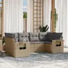 Image de vidaXL Salon de Jardin avec Coussins 6 pcs, Canapés de Terrasse, Ensemble de Meubles de Patio, Mobilier d'Extérieur, Beige 3252916