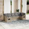 Image de vidaXL Salon de Jardin avec Coussins 7 pcs, Canapés de Terrasse, Ensemble de Meubles de Patio, Mobilier d'Extérieur, Beige 3252926