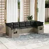 Image de vidaXL Salon de Jardin avec Coussins 7 pcs, Canapés de Terrasse, Ensemble de Meubles de Patio, Mobilier d'Extérieur, Gris 3252929