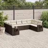 Image de Salon de jardin modulable Vidaxl resine tressee marron 9 pieces x 62 x 69 9 personnes