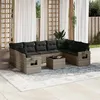 Image de Salon de jardin modulable Vidaxl resine tressee gris 10 pieces 62 x 55 x 69 cm 9 personnes